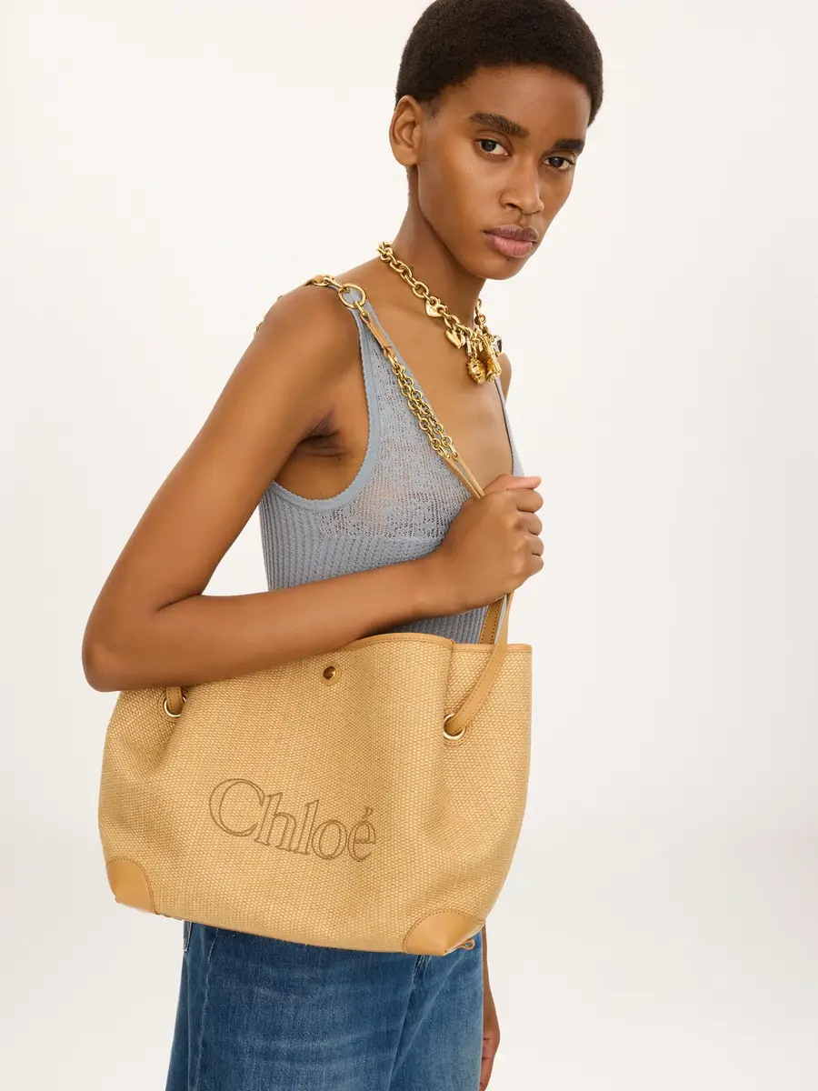 Chloé Chloé Clover double carry bag in raffia-effect fibers | Thumbnail 3 Chloé Chloé Clover double carry bag in raffia-effect fibers | Thumbnail 3