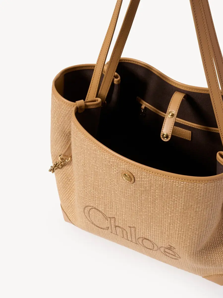 Chloé Chloé Clover double carry bag in raffia-effect fibers | Thumbnail 6 Chloé Chloé Clover double carry bag in raffia-effect fibers | Thumbnail 6