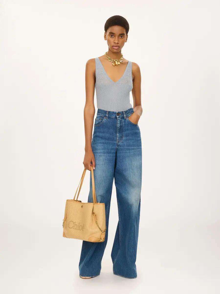 Chloé Chloé Clover double carry bag in raffia-effect fibers | Thumbnail 8 Chloé Chloé Clover double carry bag in raffia-effect fibers | Thumbnail 8