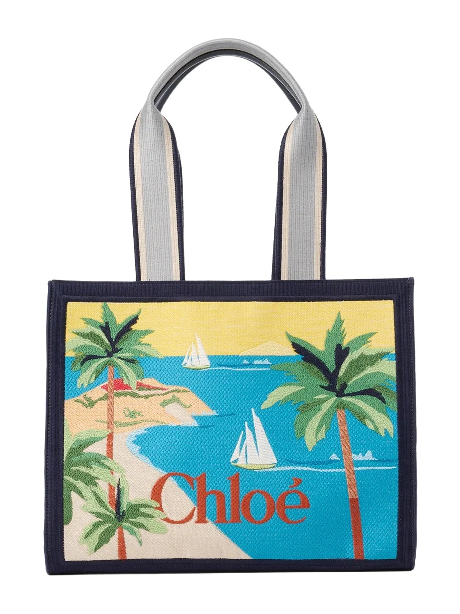 Chloé Chloé Soleil tote bag in embroidered canvas