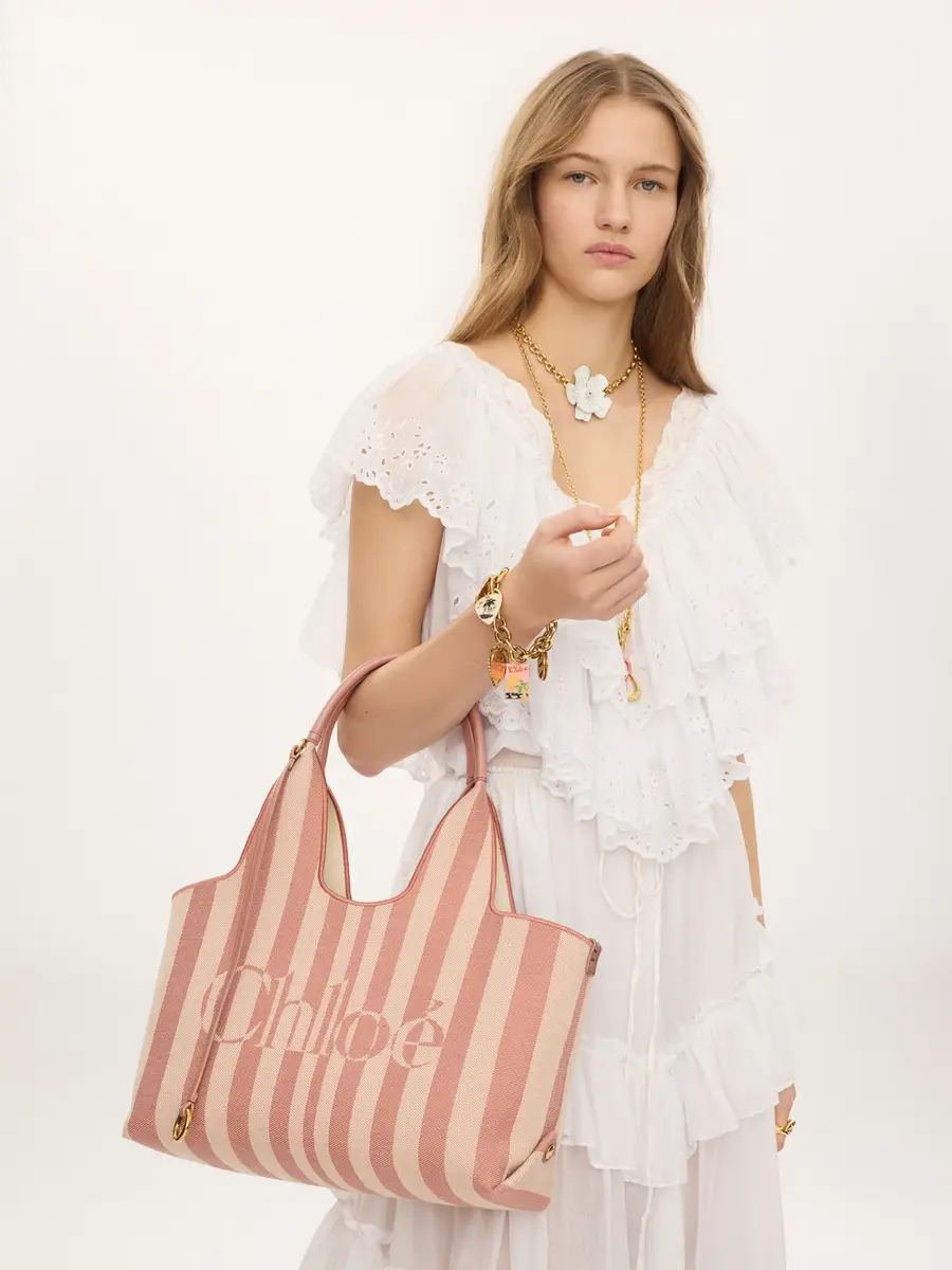 Chloé Chloé Stripy east-west tote bag in jacquard | Thumbnail 3