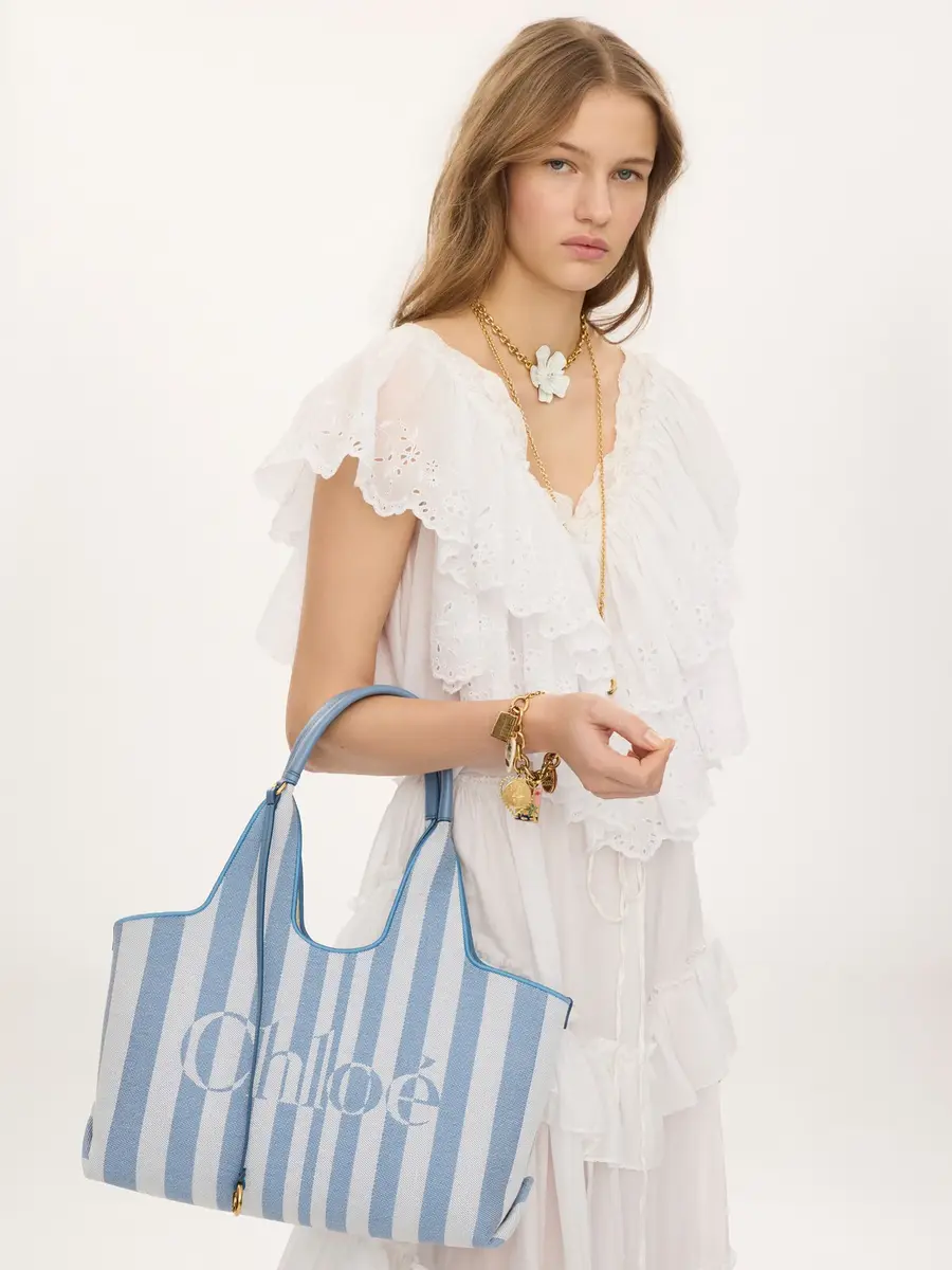 Chloé Chloé Stripy east-west tote bag in jacquard | Thumbnail 3