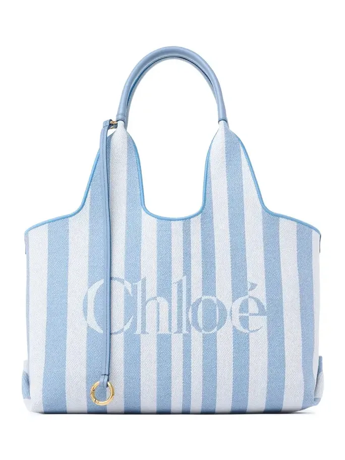 Chloé Stripy east-west tote bag in jacquard Chloé Stripy east-west tote bag in jacquard