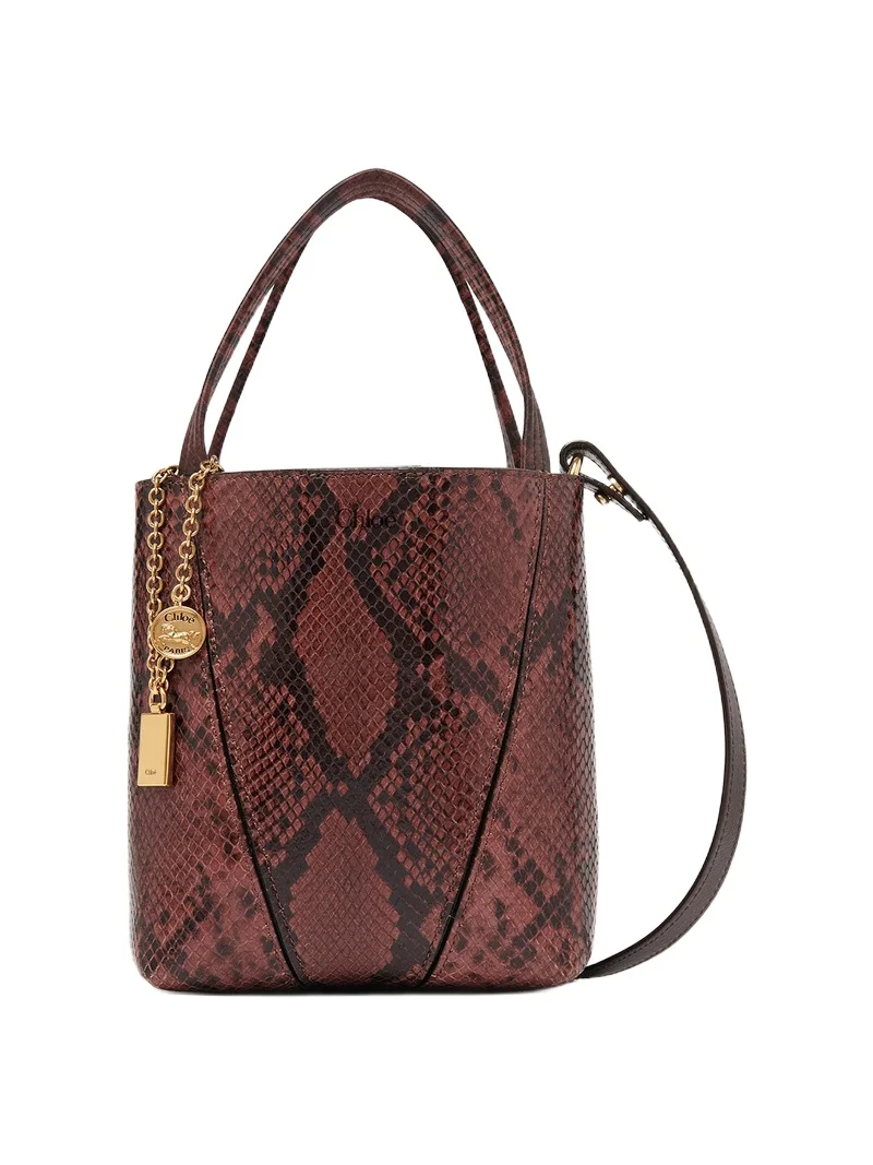 Chloé Small Chloé Spin tote bag in python-effect leather