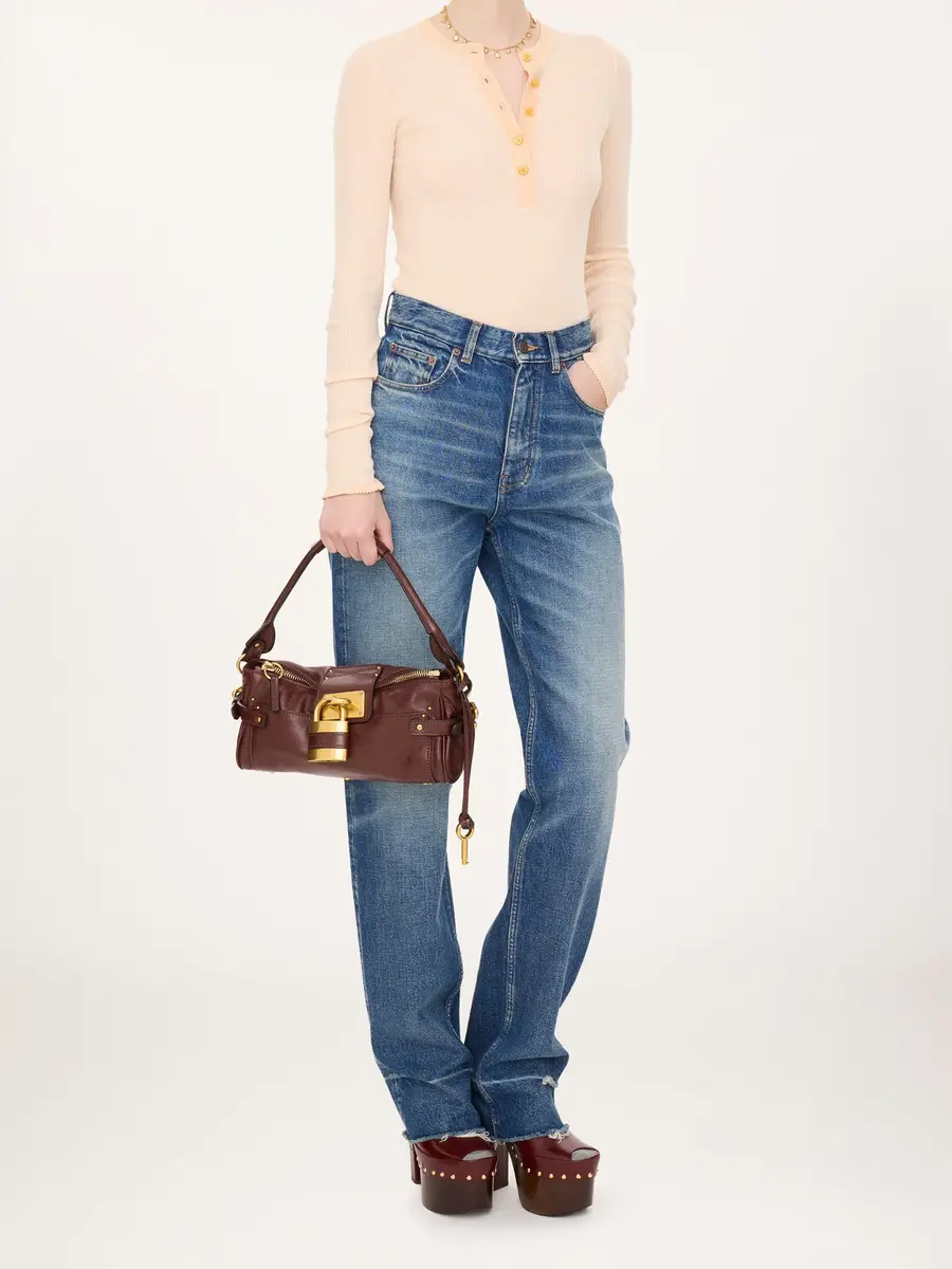 Chloé Small Paddington bag with strap in grained leather | Thumbnail 9