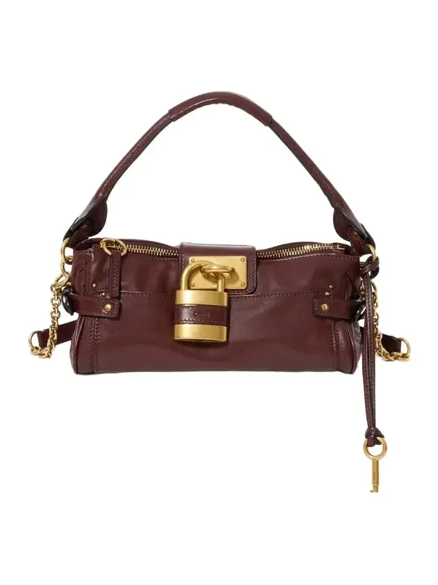 Small Paddington bag with strap in grained leather