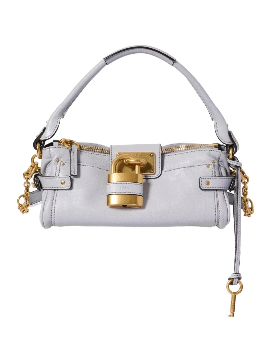Small Paddington bag with strap in grained leather