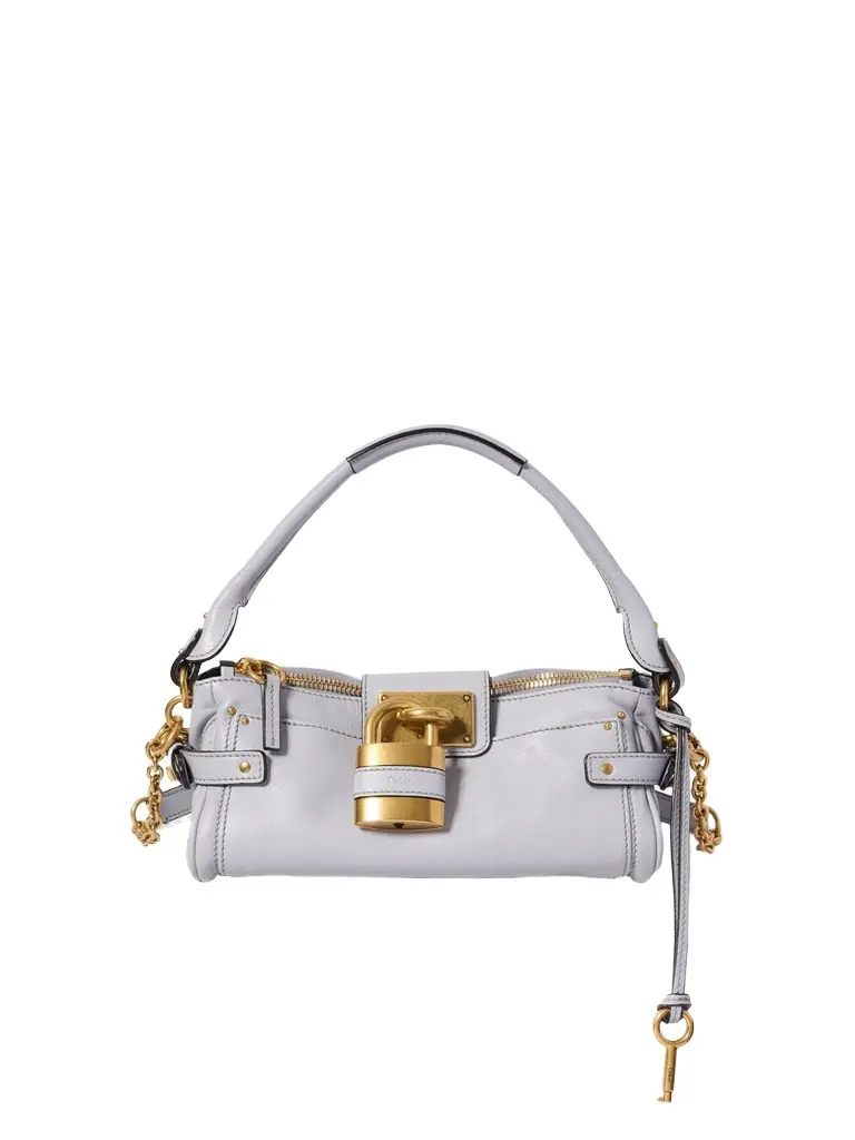 Chloé Small Paddington bag with strap in grained leather | Image 1 Chloé Small Paddington bag with strap in grained leather | Image 1