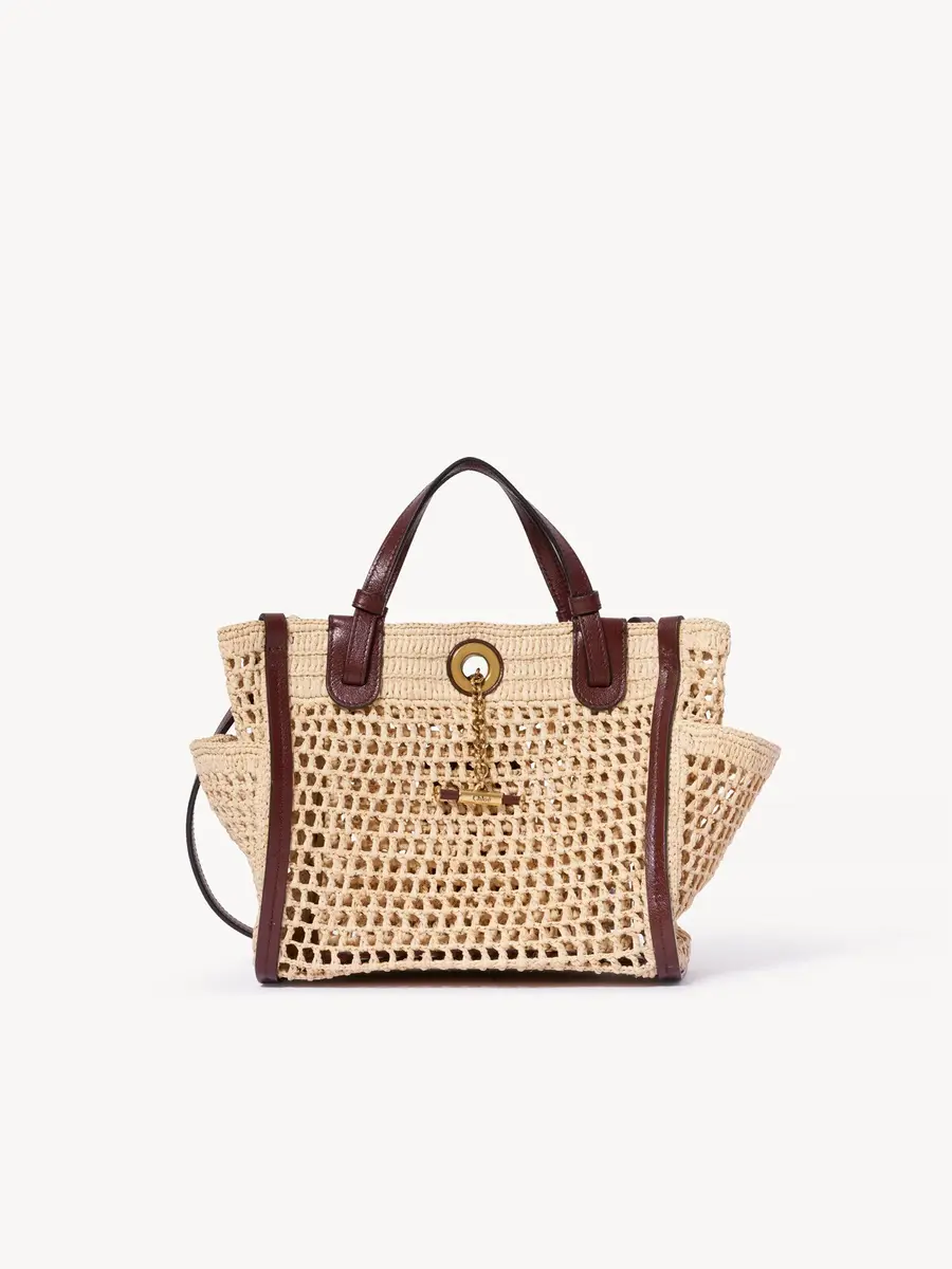 Chloé Small Chloé Iconic double carry bag in raffia | Thumbnail 4 Chloé Small Chloé Iconic double carry bag in raffia | Thumbnail 4