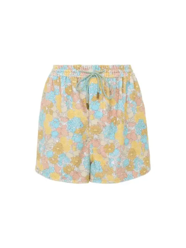 Drawstring mini shorts in cotton toweling Drawstring mini shorts in cotton toweling