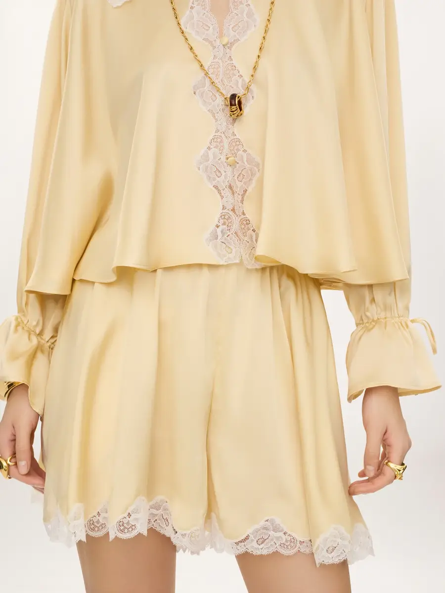 Chloé Fluid shorts in washed silk satin & lace | Thumbnail 5 Chloé Fluid shorts in washed silk satin & lace | Thumbnail 5