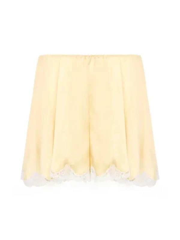 Fluid shorts in washed silk satin & lace Fluid shorts in washed silk satin & lace