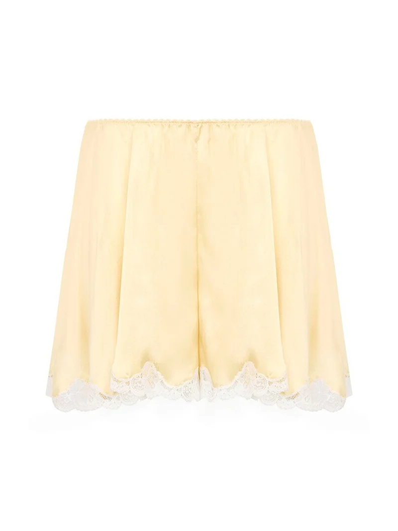 Chloé Fluid shorts in washed silk satin & lace