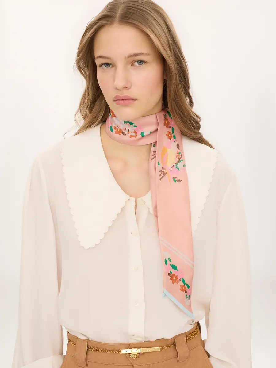 Chloé The Chloé Parrot bandeau scarf in silk twill | Thumbnail 3