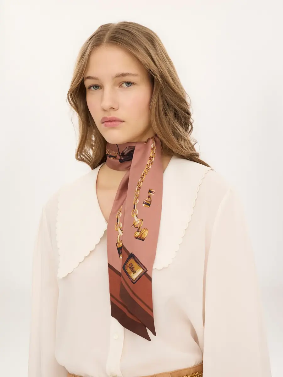 Chloé The Chloé Paddington bandeau scarf in silk twill | Thumbnail 3 Chloé The Chloé Paddington bandeau scarf in silk twill | Thumbnail 3