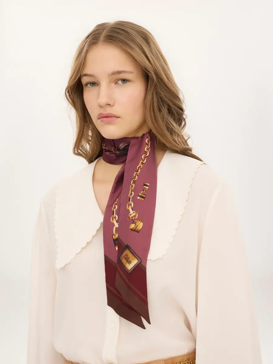 Chloé The Chloé Paddington bandeau scarf in silk twill | Thumbnail 3 Chloé The Chloé Paddington bandeau scarf in silk twill | Thumbnail 3