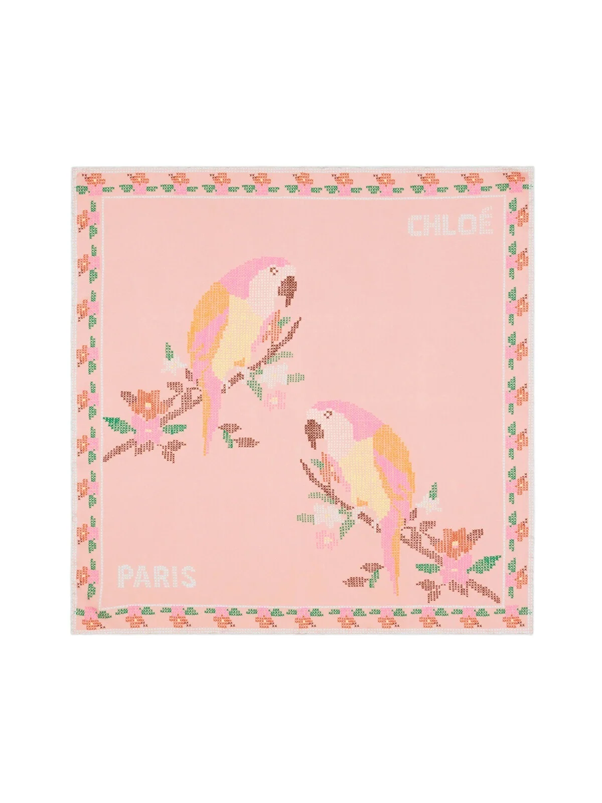 The Chloé Parrot square scarf in silk twill