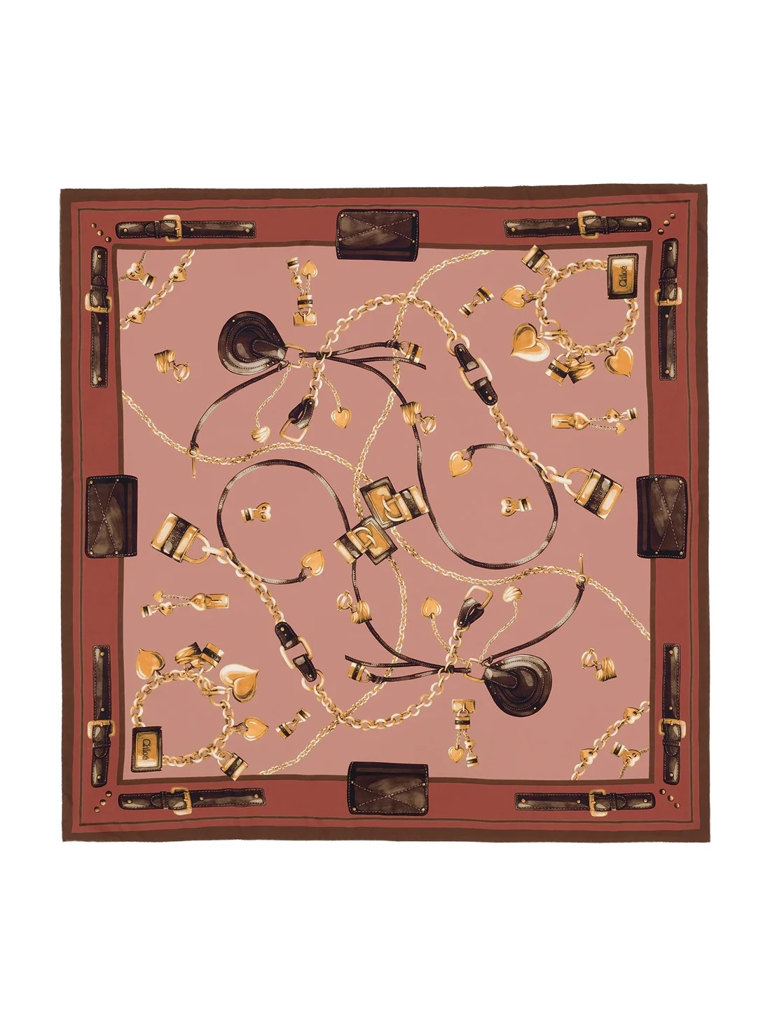 The Chloé Paddington square scarf in silk twill The Chloé Paddington square scarf in silk twill