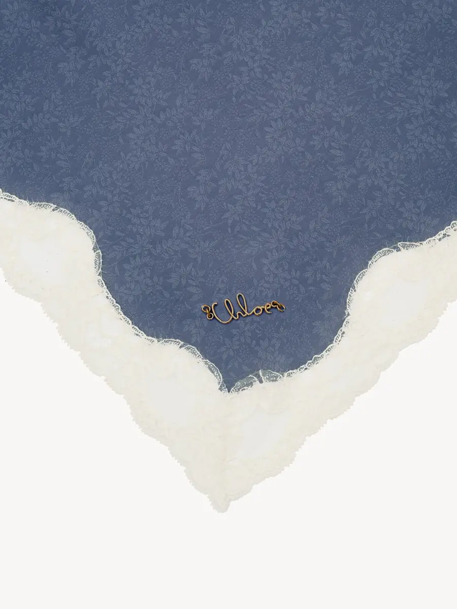Chloé The Chloé Poetic square scarf in silk & lace | Thumbnail 4 Chloé The Chloé Poetic square scarf in silk & lace | Thumbnail 4