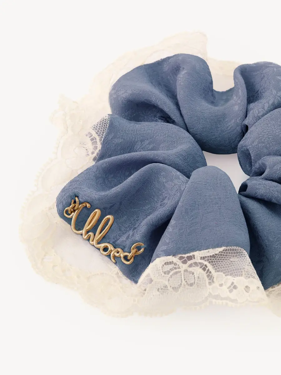 Chloé The Chloé Poetic scrunchie in silk & lace | Thumbnail 4 Chloé The Chloé Poetic scrunchie in silk & lace | Thumbnail 4