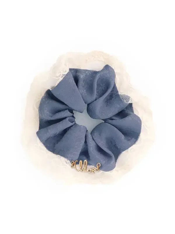 The Chloé Poetic scrunchie in silk & lace The Chloé Poetic scrunchie in silk & lace