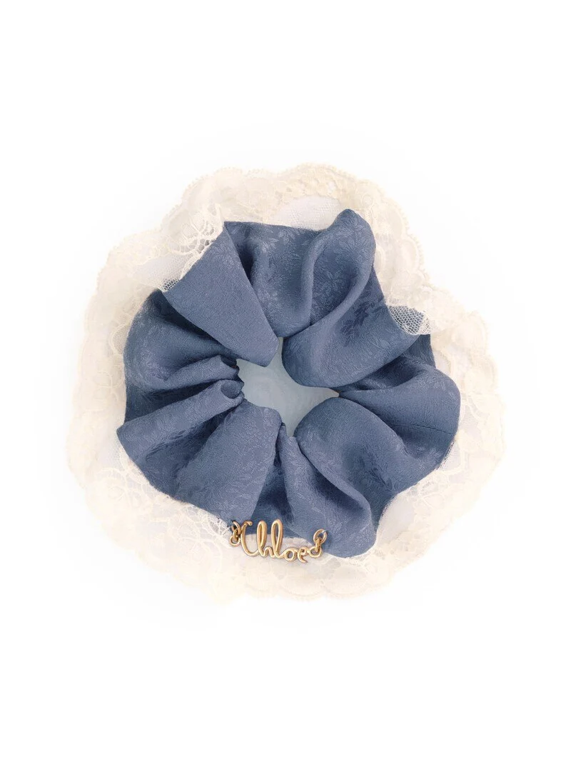 The Chloé Poetic scrunchie in silk & lace The Chloé Poetic scrunchie in silk & lace