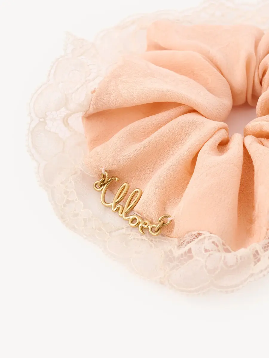 Chloé The Chloé Poetic scrunchie in silk & lace | Thumbnail 4 Chloé The Chloé Poetic scrunchie in silk & lace | Thumbnail 4