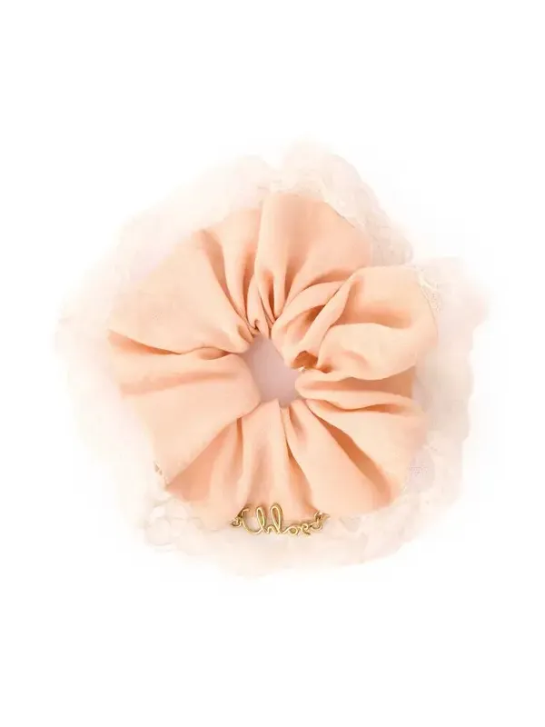 The Chloé Poetic scrunchie in silk & lace The Chloé Poetic scrunchie in silk & lace