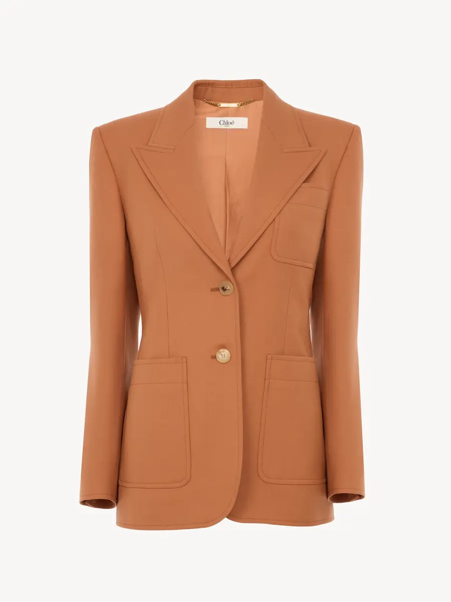 Chloé Single-breasted tailored jacket in wool gabardine | Thumbnail 2 Chloé Single-breasted tailored jacket in wool gabardine | Thumbnail 2