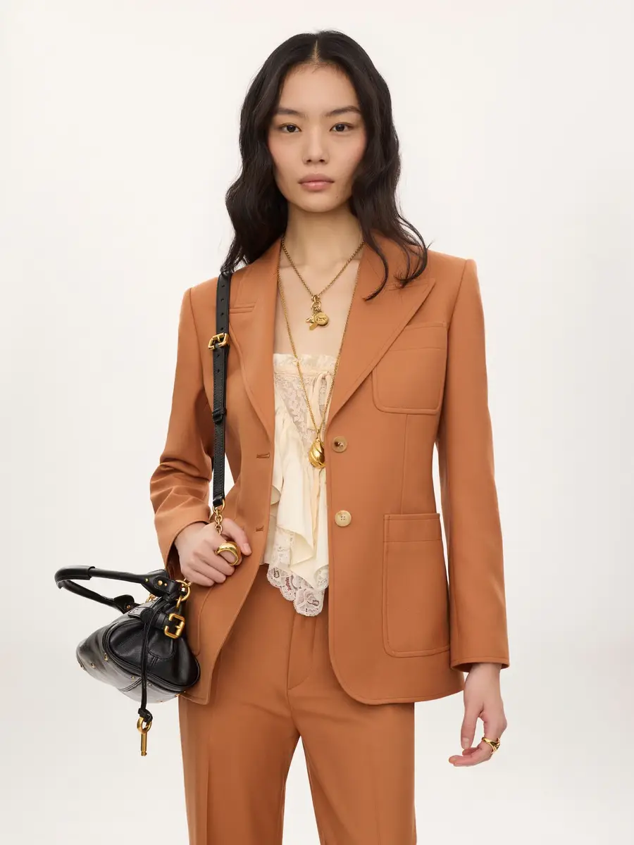 Chloé Single-breasted tailored jacket in wool gabardine | Thumbnail 4 Chloé Single-breasted tailored jacket in wool gabardine | Thumbnail 4