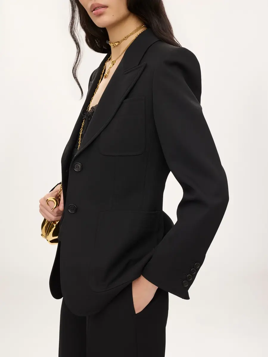 Chloé Single-breasted tailored jacket in wool grain de poudre | Thumbnail 6 Chloé Single-breasted tailored jacket in wool grain de poudre | Thumbnail 6