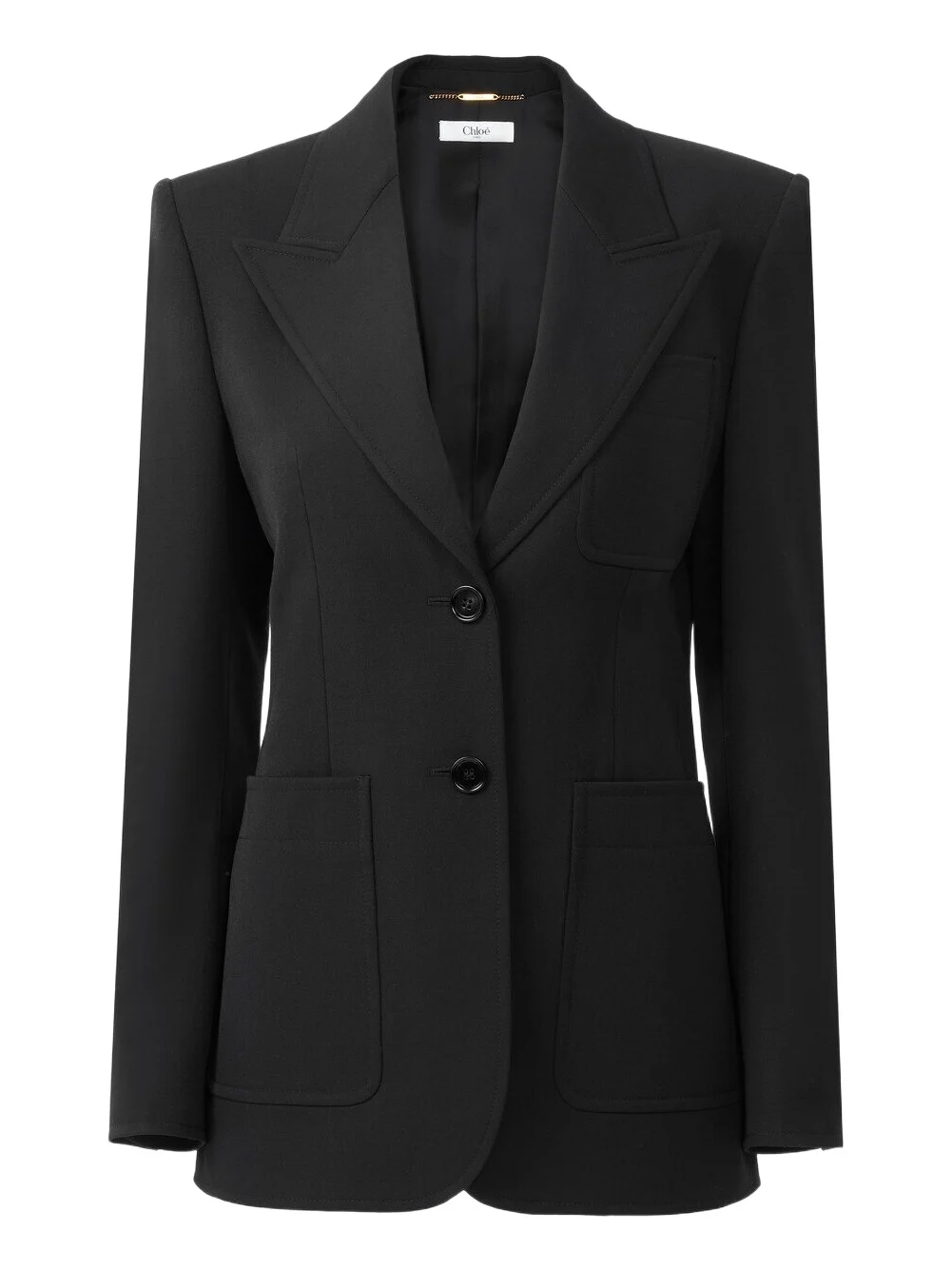 Single-breasted tailored jacket in wool grain de poudre Single-breasted tailored jacket in wool grain de poudre