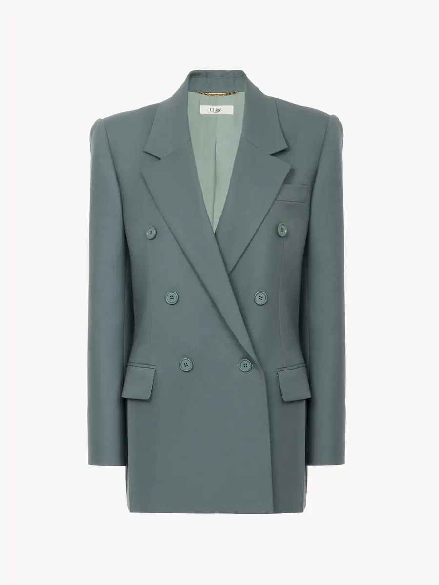 Chloé Double-breasted tailored jacket in wool gabardine | Thumbnail 2 Chloé Double-breasted tailored jacket in wool gabardine | Thumbnail 2