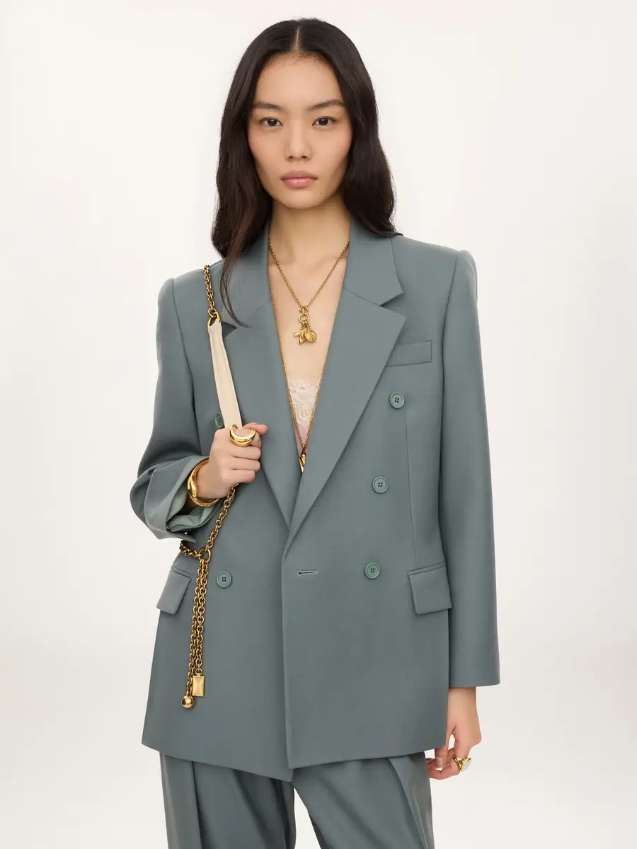 Chloé Double-breasted tailored jacket in wool gabardine | Thumbnail 4 Chloé Double-breasted tailored jacket in wool gabardine | Thumbnail 4