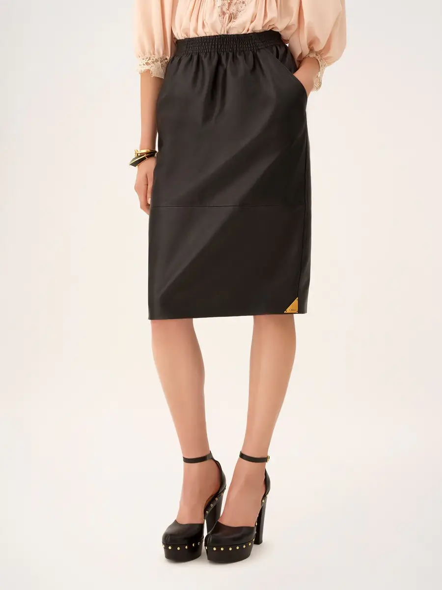 Chloé Knee-length pencil skirt in leather | Thumbnail 4