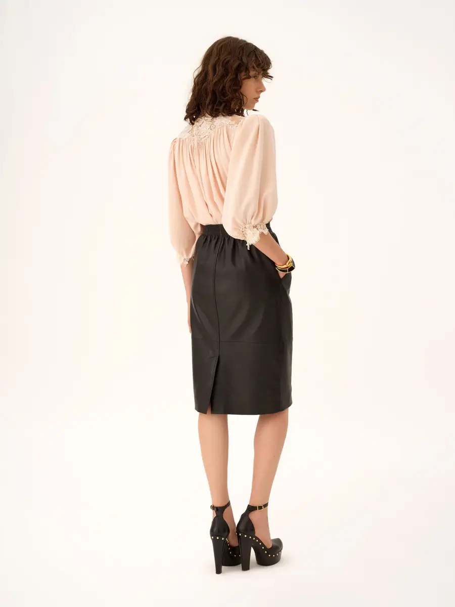 Chloé Knee-length pencil skirt in leather | Thumbnail 5