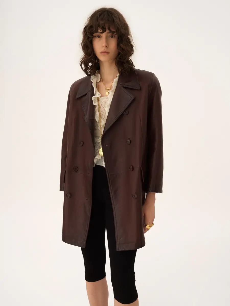 Chloé Double-breasted carcoat in leather | Thumbnail 4 Chloé Double-breasted carcoat in leather | Thumbnail 4