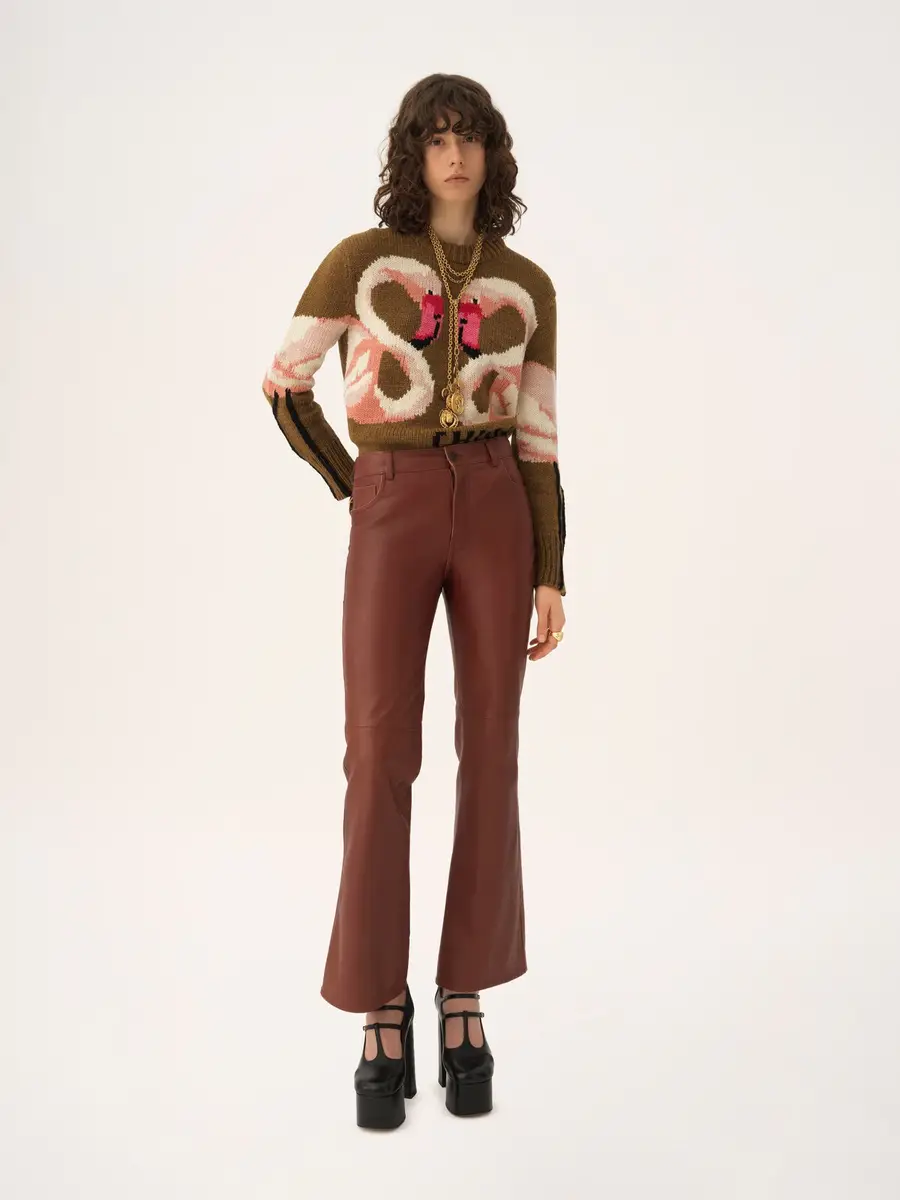 Chloé Flared pants in leather | Thumbnail 3