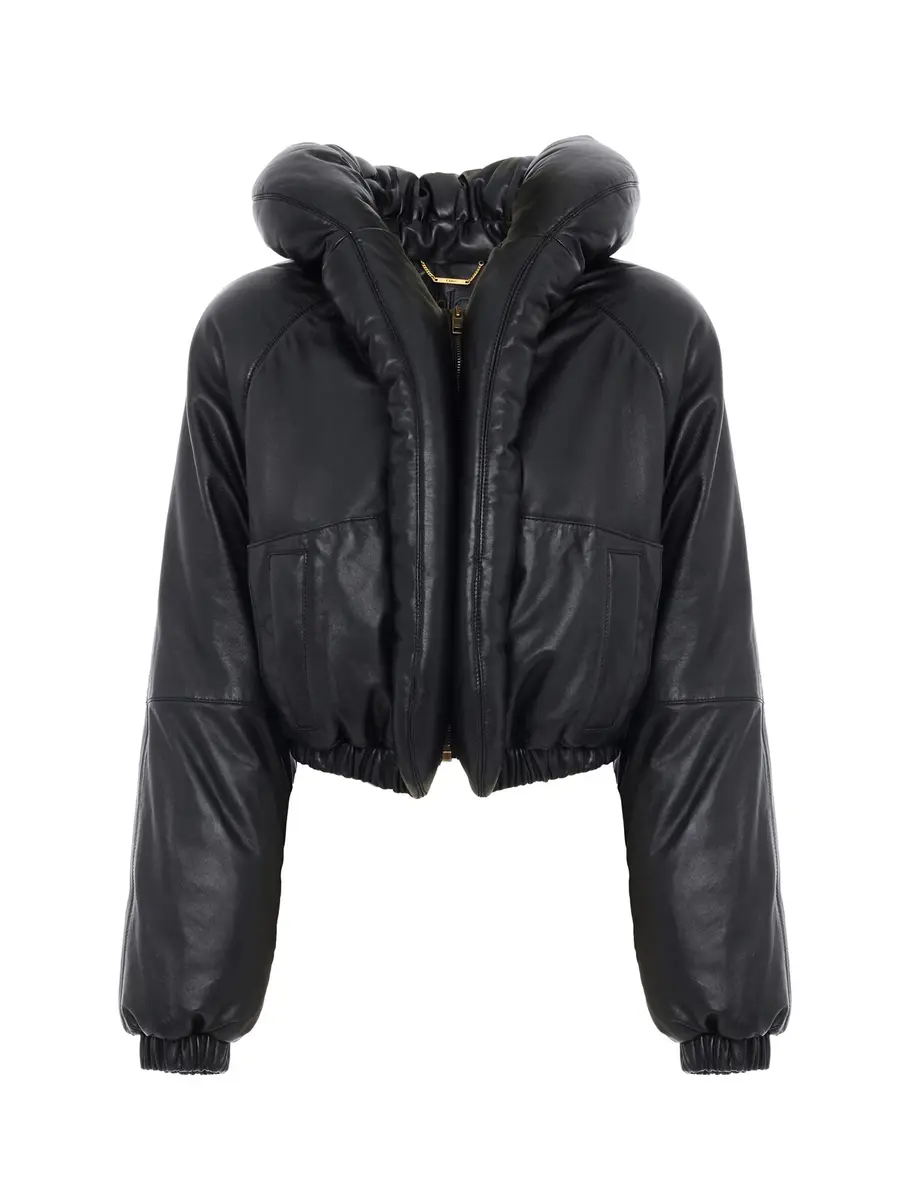 Chloé Short puffer jacket in leather | Thumbnail 2 Chloé Short puffer jacket in leather | Thumbnail 2