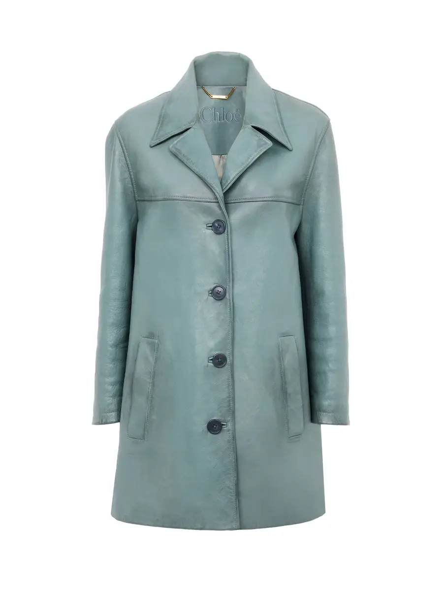 Chloé Single-breasted long jacket in leather | Image 1 Chloé Single-breasted long jacket in leather | Image 1
