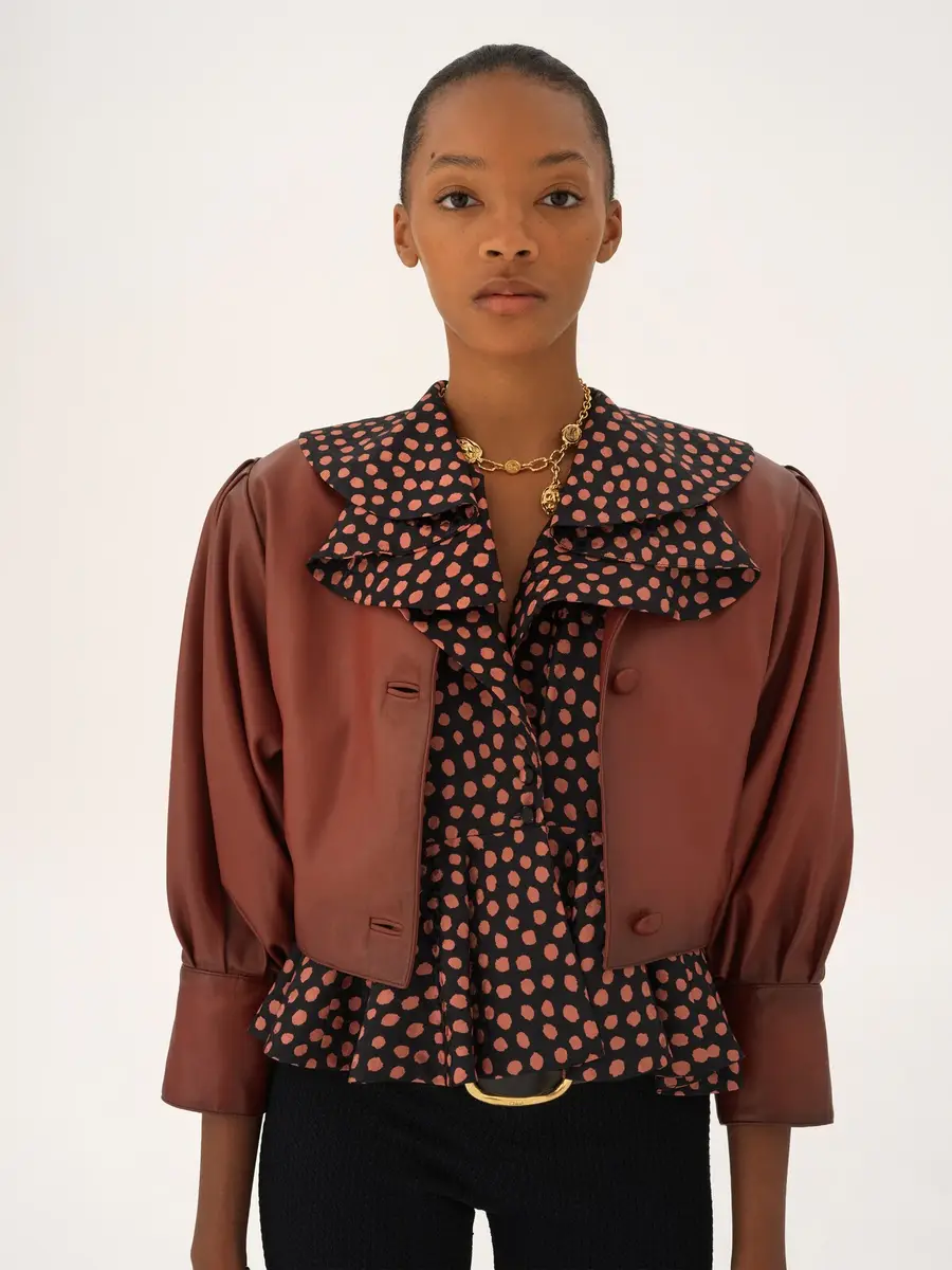 Chloé Cropped collarless jacket in leather | Thumbnail 7 Chloé Cropped collarless jacket in leather | Thumbnail 7
