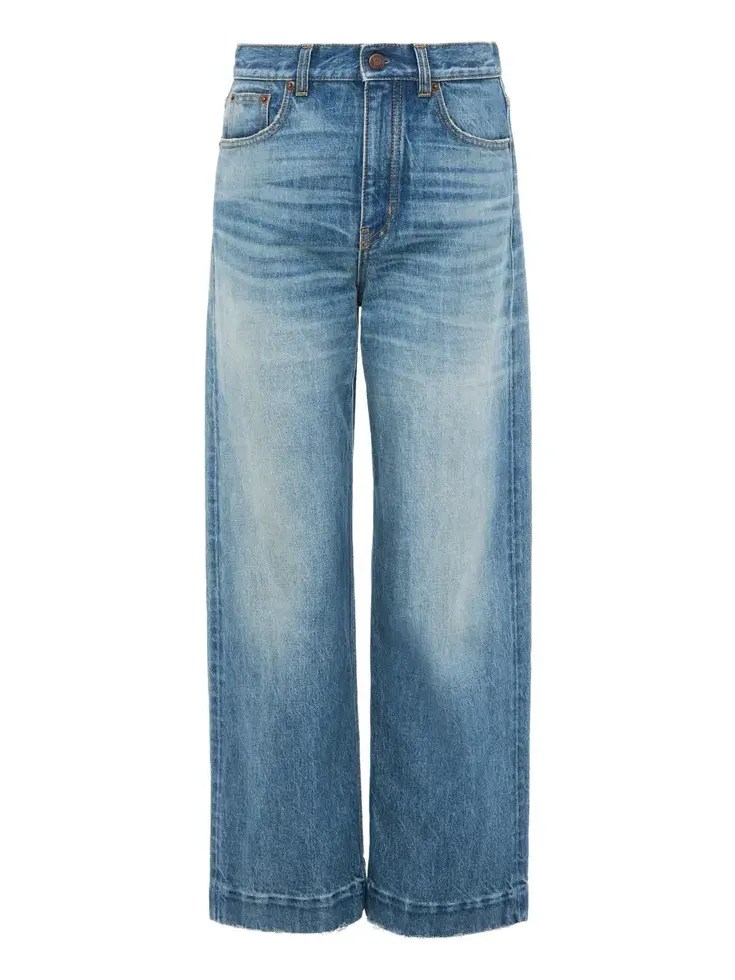 High-rise cropped jeans in denim High-rise cropped jeans in denim