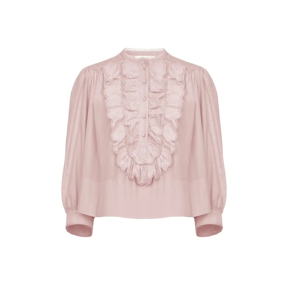 Chloé Gathered ruffle top in technical taffeta | Image 1 Chloé Gathered ruffle top in technical taffeta | Image 1