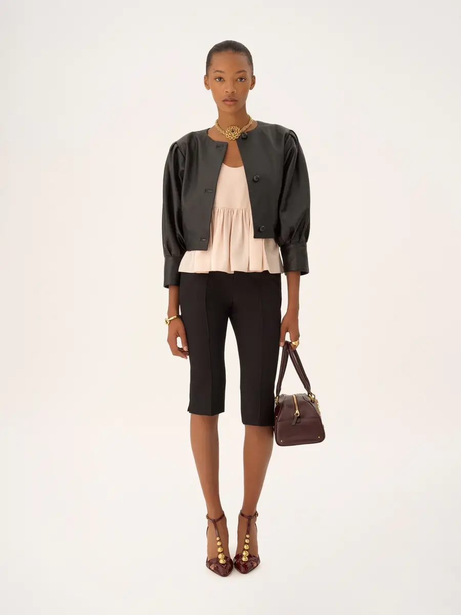 Chloé Gathered sleeveless top in crêpe de chine | Thumbnail 3