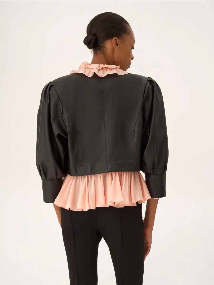 Chloé Drawstring ruffle top in jacquard silk | Thumbnail 5 Chloé Drawstring ruffle top in jacquard silk | Thumbnail 5