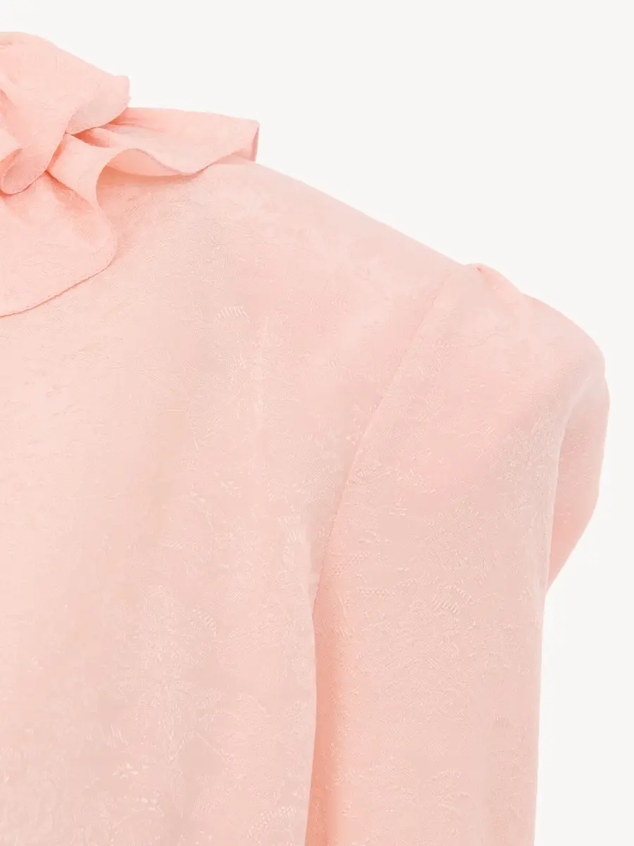Chloé Drawstring ruffle top in jacquard silk | Thumbnail 6 Chloé Drawstring ruffle top in jacquard silk | Thumbnail 6
