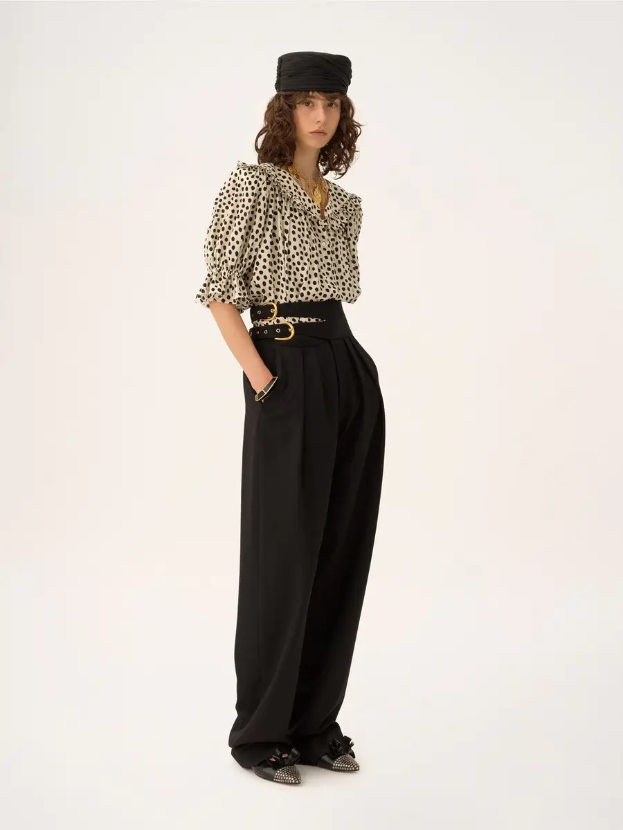 Chloé Puff-sleeve ruffle top in crêpe de chine | Thumbnail 3 Chloé Puff-sleeve ruffle top in crêpe de chine | Thumbnail 3