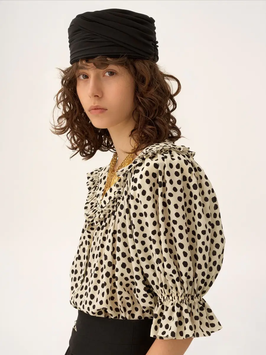 Chloé Puff-sleeve ruffle top in crêpe de chine | Thumbnail 6 Chloé Puff-sleeve ruffle top in crêpe de chine | Thumbnail 6