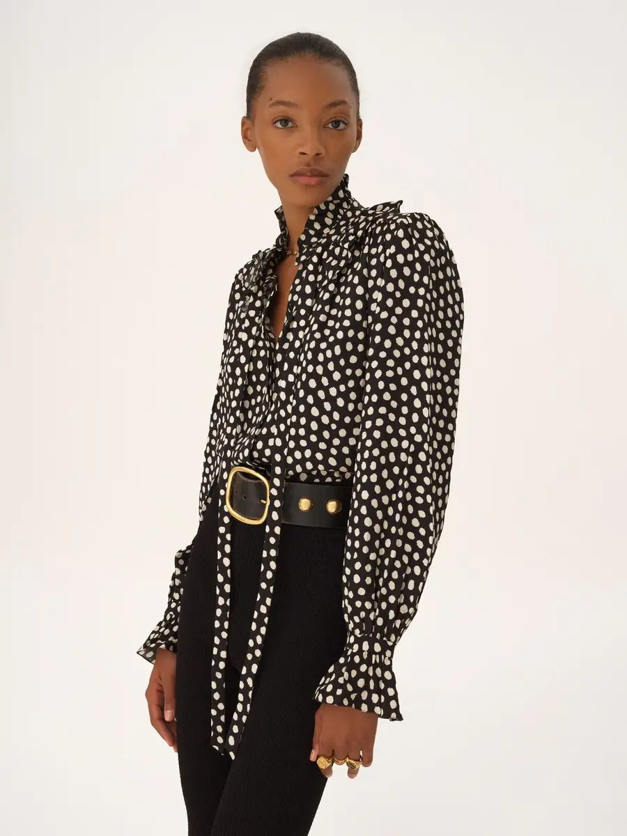Chloé Tie-front ruffled blouse in silk jacquard | Thumbnail 4 Chloé Tie-front ruffled blouse in silk jacquard | Thumbnail 4