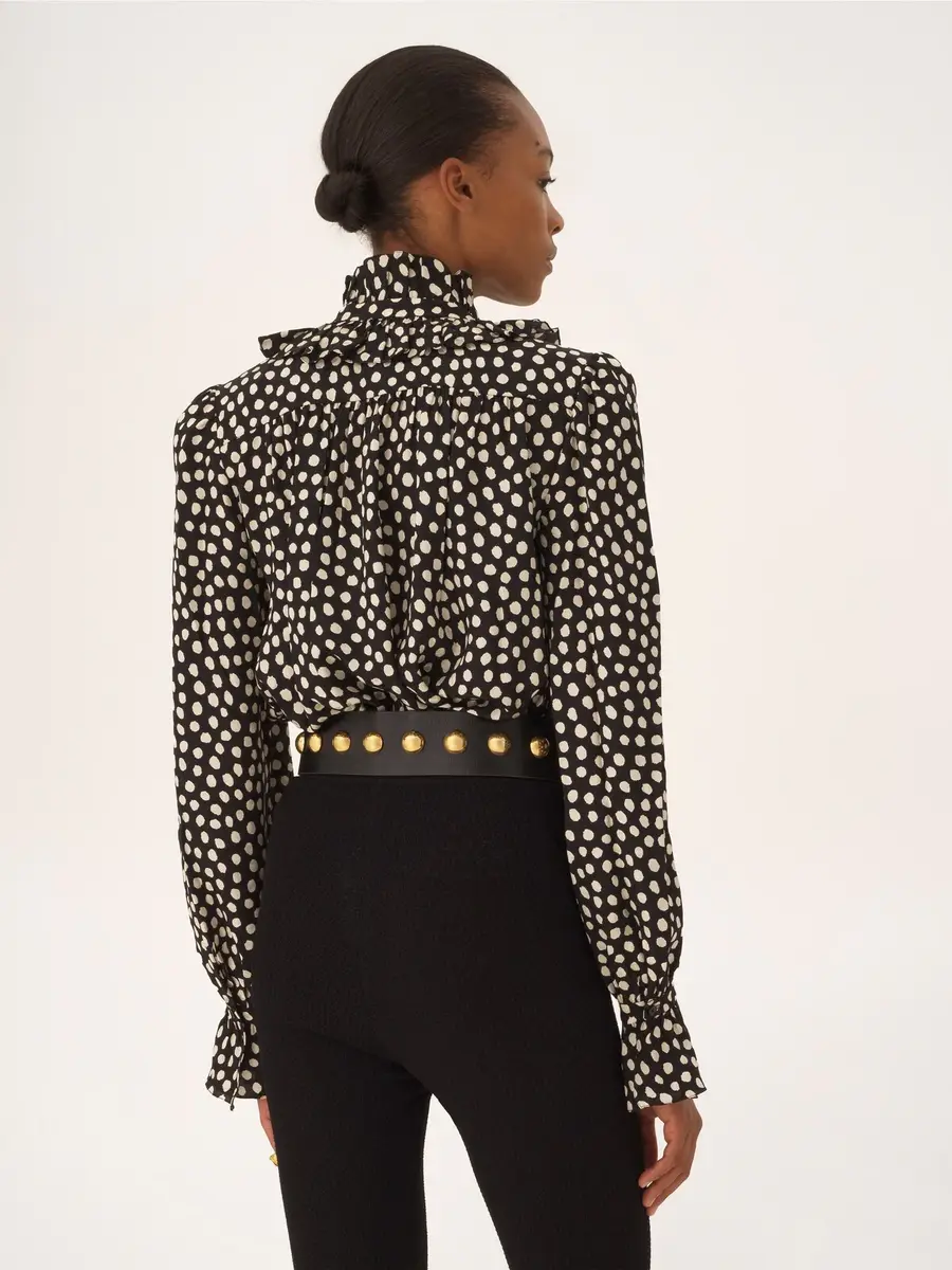 Chloé Tie-front ruffled blouse in silk jacquard | Thumbnail 5 Chloé Tie-front ruffled blouse in silk jacquard | Thumbnail 5
